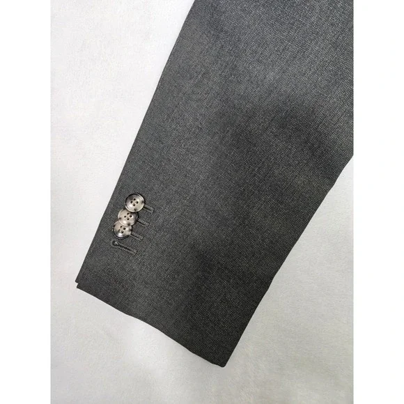 Suitsupply Havana Peak Lapel Gray Wool Blazer Mens Size 48 Vitale Barbaris